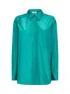 Fendi Light Blue Silk Taffeta Shirt In Multi