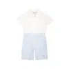 Fendi Light Blue Suit For Baby Boy With Ff In Multicolor