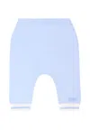 Fendi Light Blue Trousers For Baby Boy With Logo In Blue