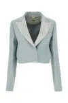 Fendi Powder Blue Wool Blend Blazer In Blue