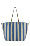 Fendi Large Reversible Shopping Bag With Embroidered Fabric In Multicolor