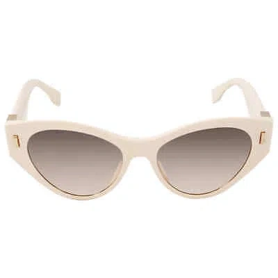 Pre-owned Fendi Light Brown Cat Eye Ladies Sunglasses Fe40035i 25f 55 Fe40035i 25f 55