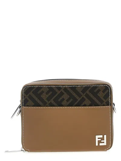 FENDI LIGHT BROWN FF CROSSBODY BAG