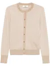 Fendi Ff Wool Cardigan In Neutral
