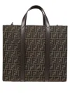 Fendi Recycled Ff Jacquard Fabric Tote Bag In Light Brown