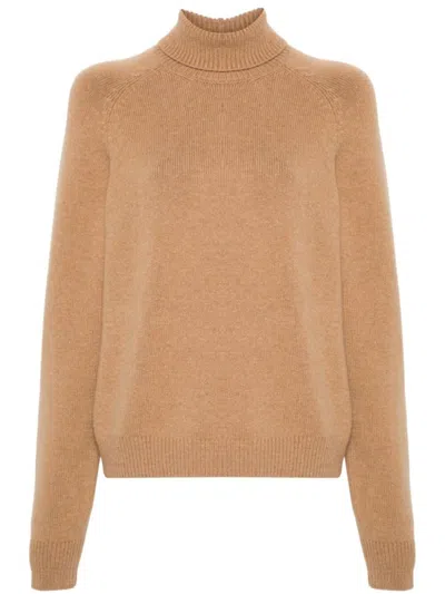 Fendi Logo-embroidered Sweater In Brown