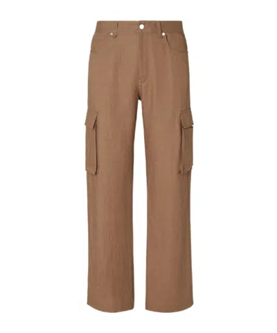 Fendi Linen Cargo Pants In Animal Print