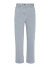 Fendi Light Denim Jeans With Embroidery In Grey