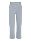 Fendi Light Denim Jeans With Embroidery In Grey