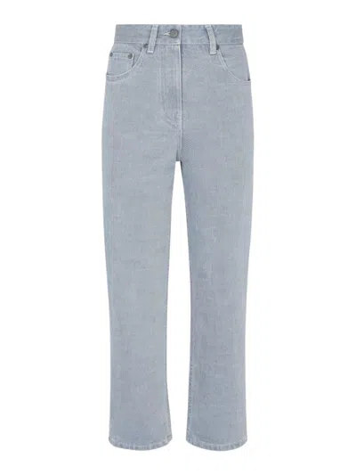 FENDI LIGHT DENIM JEANS WITH EMBROIDERY