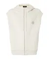 Fendi Oversized Sleeveless Zipped Drawstring Hoodie In Neutral