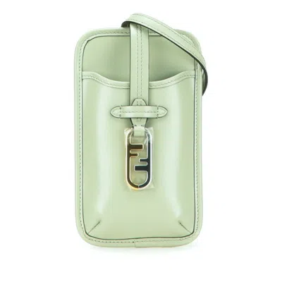Pre-owned Fendi Light Green Leather Shoulder Bag ()
