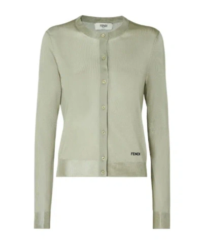 Fendi Light Green Viscose Cardigan
