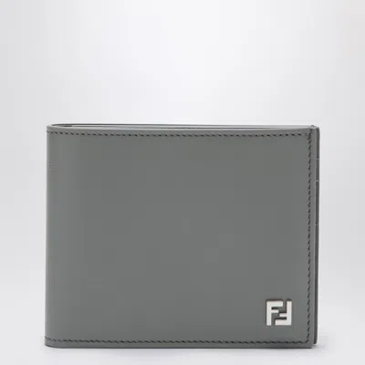 Fendi Light Grey Squared Ff Bi-fold Wallet In Gray