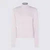 Fendi Women Powder Pink Stretch Wool Blend Sweater In Neutral
