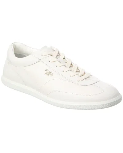 Fendi Light Leather Sneaker In White