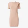 Fendi Ff Knit Mini Dress With Micro Motif In Nude