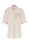 Fendi Poplin Shirt With Folded Sleeves And Lateral Slits