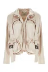 Fendi Women Light Pink Satin Jacket In Brown