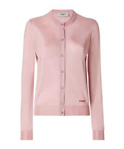 Fendi Light Pink Viscose Cardigan