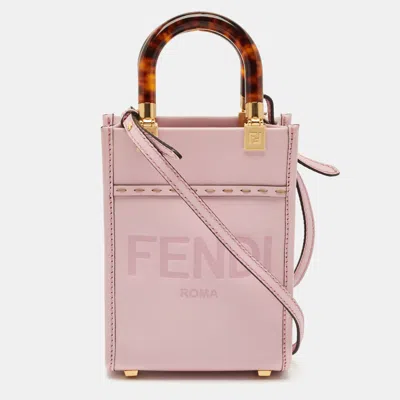 Pre-owned Fendi Light Purple Leather Mini Sunshine Crossbody Bag