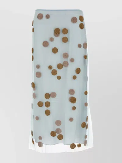 FENDI LIGHT TULLE SKIRT WITH POLKA DOT OVERLAY