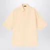 Fendi Men Jacquard Linen And Cotton Shirt With All-over Ff Embroidery In Pink