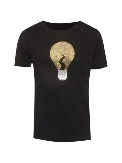 Pre-owned Fendi Lightbulb Embellished T-shirt In Black