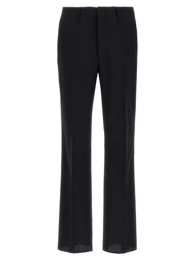 Fendi Lightweight Black Wool Trousers In Blue