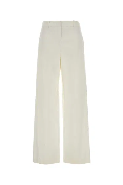 Fendi Lightweight Cotton Trousers In White