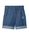 Fendi Lightweight Denim Junior Bermudas In Blue