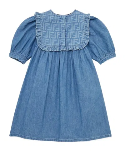 Fendi Lightweight Denim Junior Dress In Blue