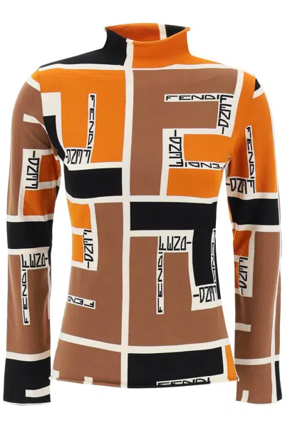 Fendi Lightweight Long-sleeved Knit Top For In Multicolor