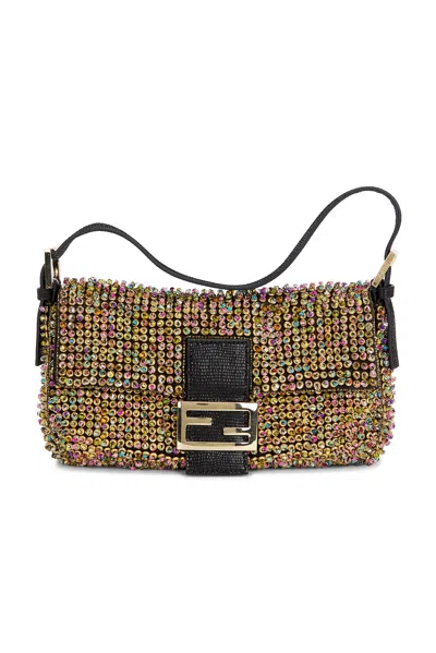 Pre-owned Fendi Limited Edition Rainbow Beaded Baguette Shoulder Bag In Multi