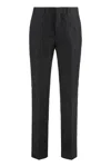 Fendi Trousers In Black Ff Jacquard Linen Blend In Black