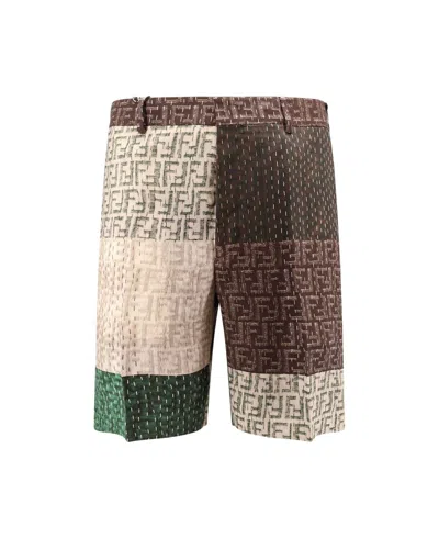 Fendi Linen Bermuda-shorts In Multi