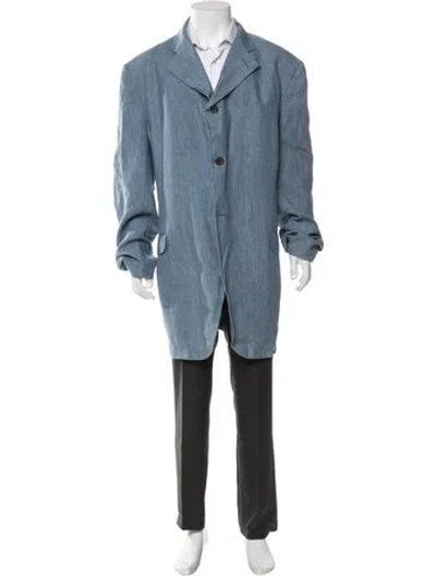 Pre-owned Fendi Linen Blazer In Blue