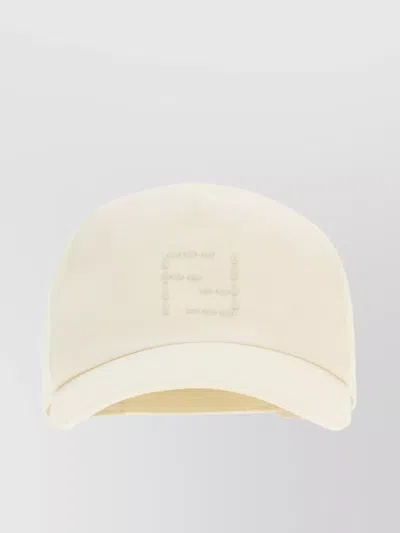 Fendi Linen Blend Baseball Cap With Curved Brim