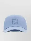 Fendi Linen Blend Baseball Cap With Curved Brim In Blue