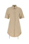 Fendi Embroidered Chambray Shirt Dress In Brown