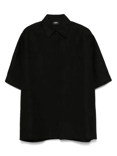 FENDI LINEN FF JACQUARD OVERSIZE SHIRT