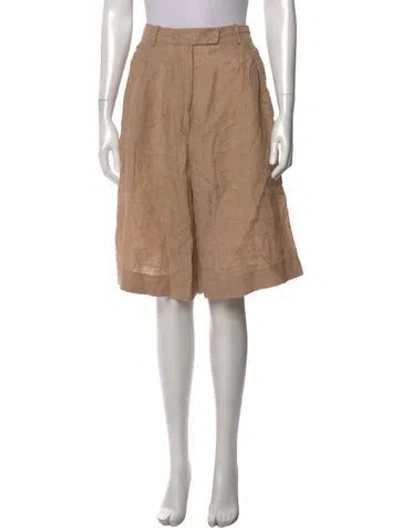 Pre-owned Fendi Linen Knee-length Shorts In Neutral