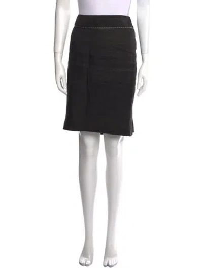 Pre-owned Fendi Linen Knee-length Skirt In Black