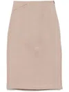 Fendi Linen Midi Skirt In 褐色