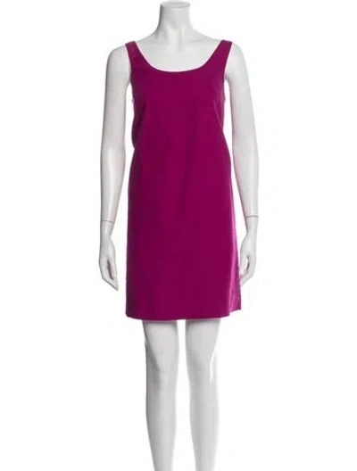Pre-owned Fendi Linen Mini Dress In Purple