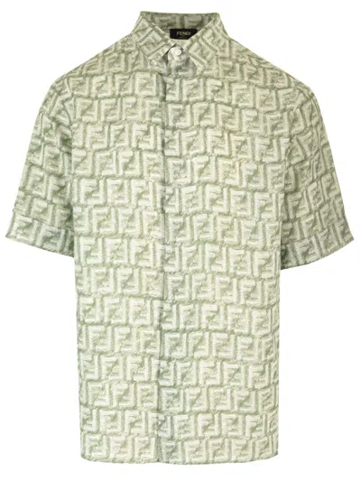 Fendi Linen Shirt In Filirrea