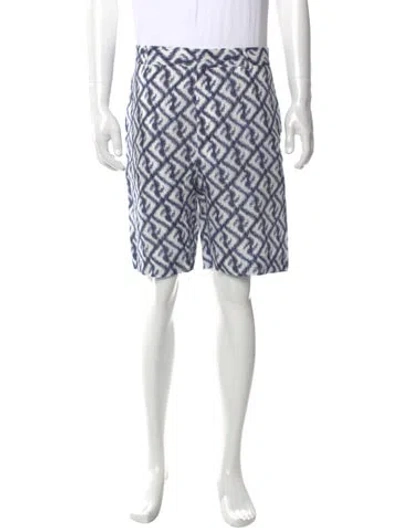 Pre-owned Fendi Linen Shorts In Blue