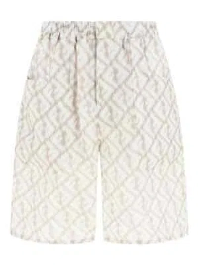 Pre-owned Fendi Linen Shorts In Gray