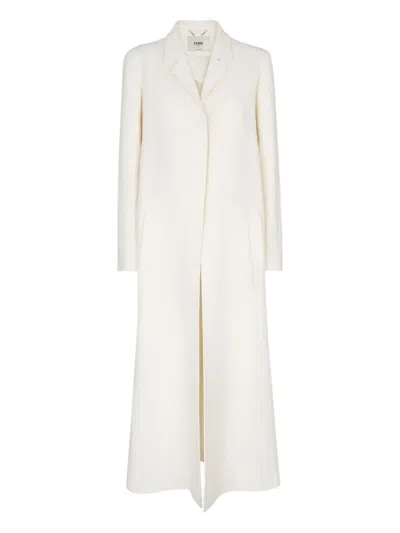 FENDI LINEN SINGLE-BREASTED COAT