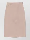 Fendi Linen Midi Skirt In Pink